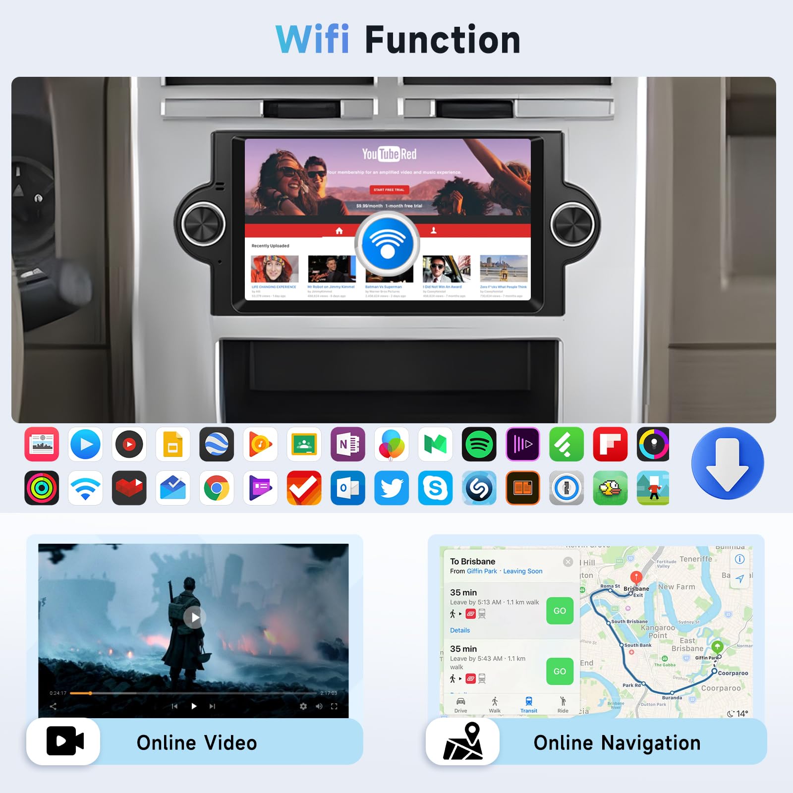 ?8Core 4+64G?For Dodge Ram 1500/2500/3500 (06-08),Dodge Durango (05-2008),Chrysler 300 Touring/300C/300M (05-07),Jeep Grand Cher